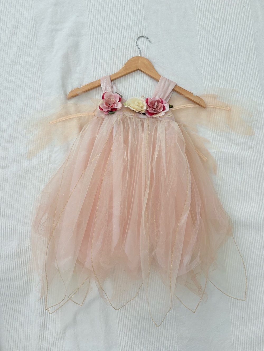 Fairy Dust Blush Pink Floral Tulle Fairy Costume Dress for Kids